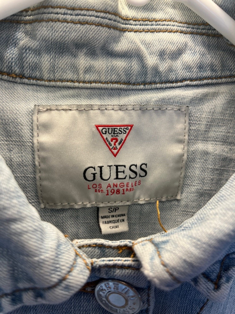 Guess Light Wash Blue Denim Jacket - Women's Button-Front - Picture 2 of 6